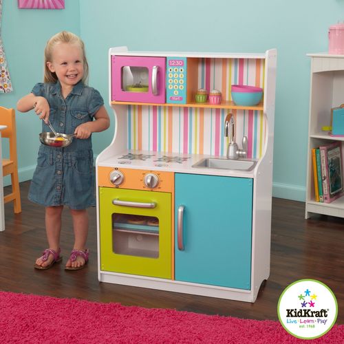 Деревянная игровая кухня для девочек Делюкс Мини (Bright Toddler Kitchen)