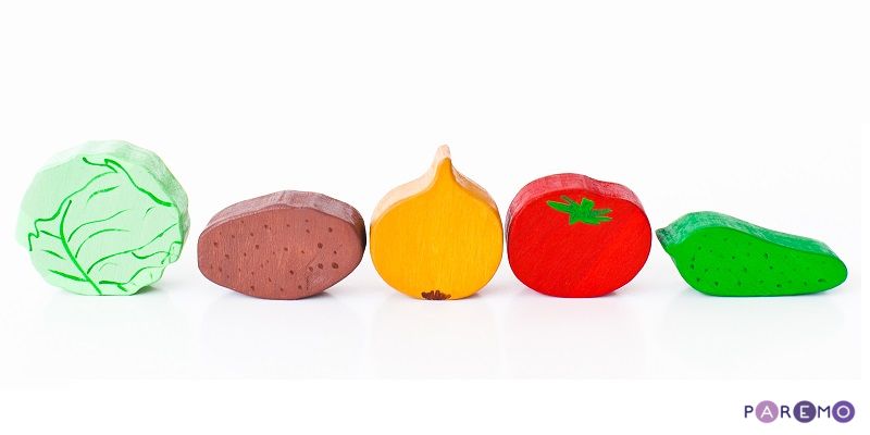 Набор игрушечных овощей (5 предметов) PAREMO  для детской кухни.