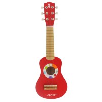 Janod Гитара игрушечная красная, копия настоящей