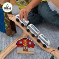 Железная дорога - деревянный игровой набор Аэро Экспресс, в  контейнере