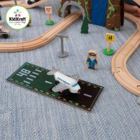 Железная дорога - деревянный игровой набор Аэро Экспресс, в  контейнере