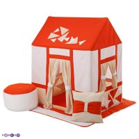 Текстильный домик-палатка с пуфиком для девочек и мальчиков