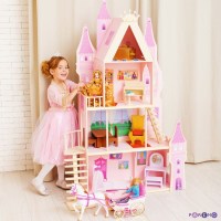 Кукольный дворец Розовый сапфир с 16 предметами мебели и текстилем