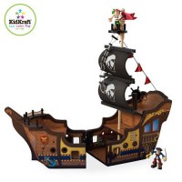 Пиратский корабль деревянный, игровой набор для мальчика, раскрывающийся