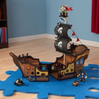 Пиратский корабль деревянный, игровой набор для мальчика, раскрывающийся