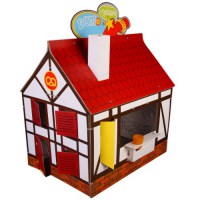 Домик из картона со сменным Цветным декором