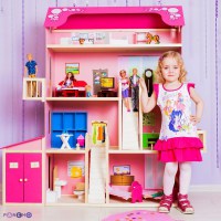 Деревянный дом Барби Нежность (28 предметов мебели, 2 лестницы, гараж)