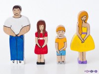 Набор игрушечных персонажей Paremo из дерева (Семья - 4 фигурки)